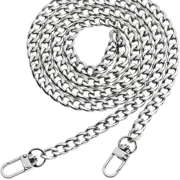 Accessory: Handbag Chain for Shoulder or Crossbody Bag: 120cm long: Silver colour