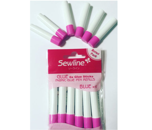 Sewline | Refill for Glue Pen: 6 pack BLUE 50063