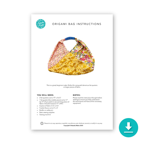 INSTRUCTIONS: Origami Bag: Digital Download