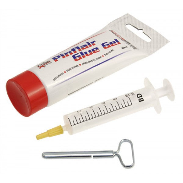 Pinflair Glue Gel Kit: 80ml Tube, Application Syringe and Dispensing Key
