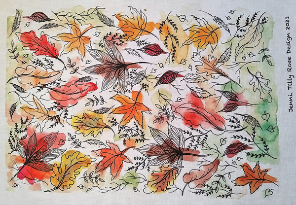 Tilly Rose: 'Be Your Own Kind of Beautiful' Digitally Printed Panel: 'Jenni' Autumn Leaves