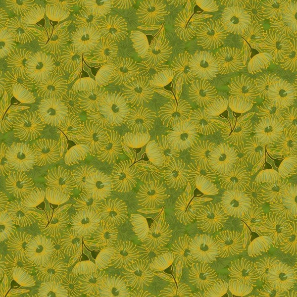 HALF BOLT SALE: Leesa Chandler| Under The Australian Sun 'Flowering Gum' Green 0012 15: Approx 4.5m