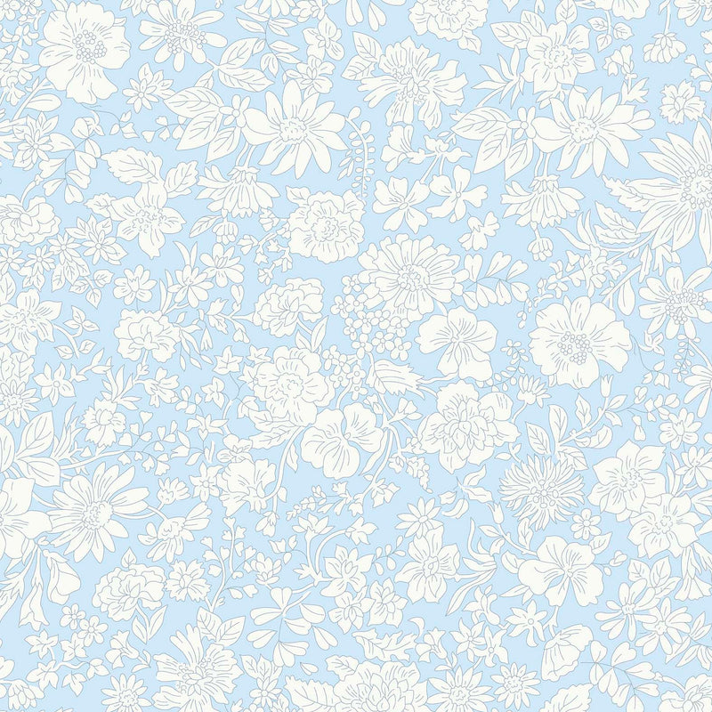 BACKING FABRIC 108" Wide: Liberty | Emily Blossom: 0166W7409A PALE SKY: by the ½m