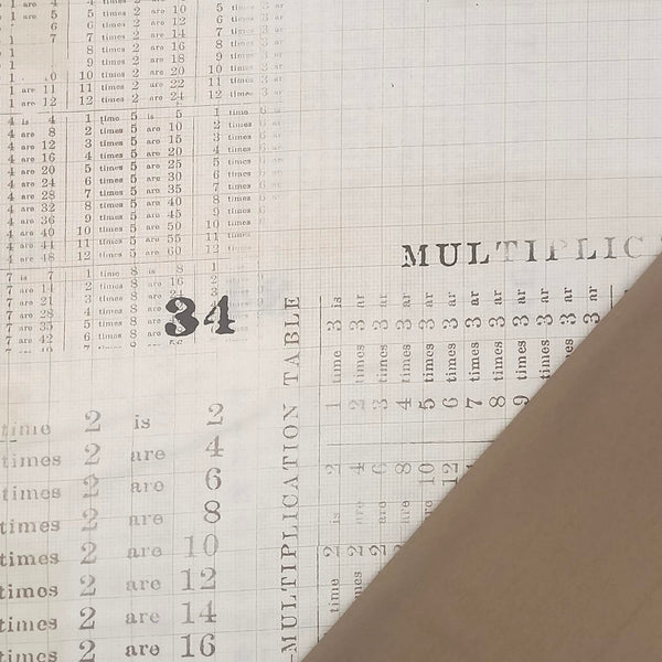 Tim Holtz | Eclectic Elements Monochrome PWTH106PARCHMENT 'Multiplication Table' Parchment with Silver Mink