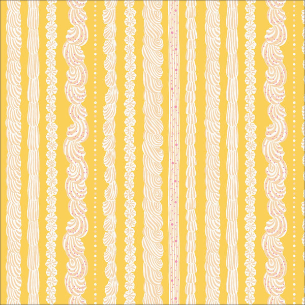 BOLT END SALE: Emily Taylor for Cloud9 Fabrics | Buttercream 'Buttercream Stripe' C9BC227457: Approx 1m