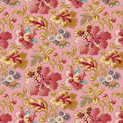 Max & Louise for Andover Fabrics | Fernshaw 'Phillip' Pink 2/1023 E: by the 1/2m