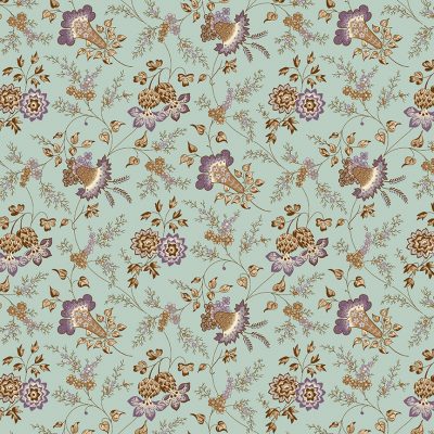 Max & Louise for Andover Fabrics | Fernshaw 'Charles' Teal 2/1027 T: by the 1/2m
