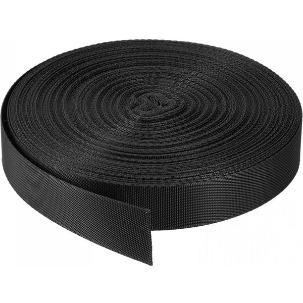 ROLL END: Webbing: Nylon 1" / 25mm Wide: Black: Approx 0.75m