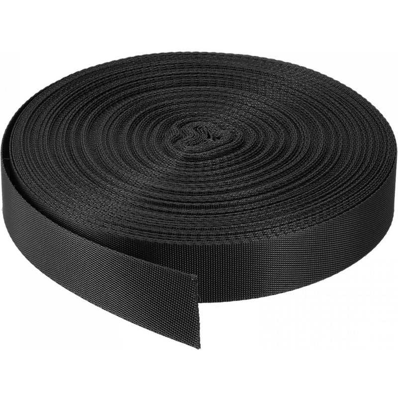 ROLL END: Webbing: Nylon 1" / 25mm Wide: Black: Approx 0.75m
