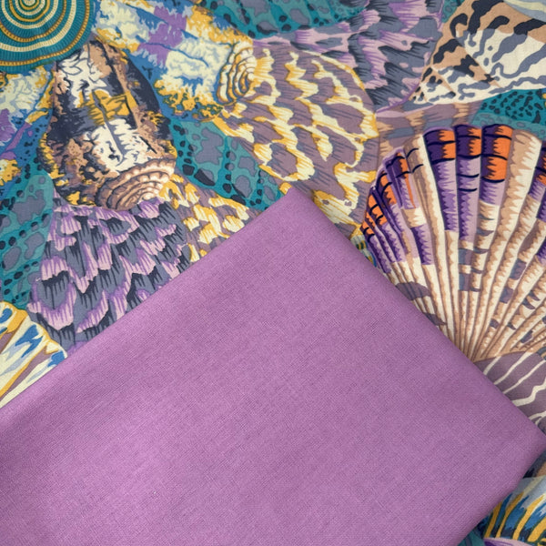 Half Metre Heaven: Kaffe Fassett Collective | August 2023 'Sailor Valentine' Grey PWPJ121 with Lavender
