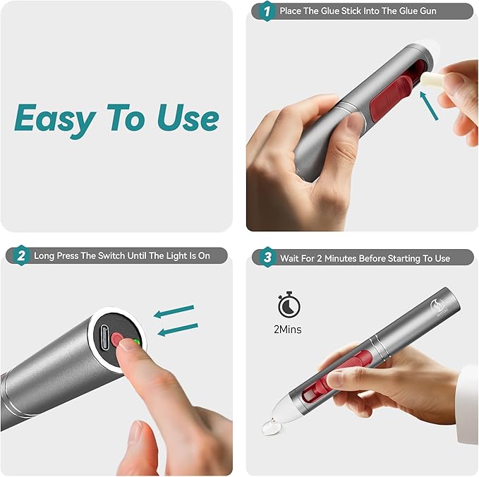 ACCESSORY: 20w Hot Glue Gun Pen: Silver/Grey
