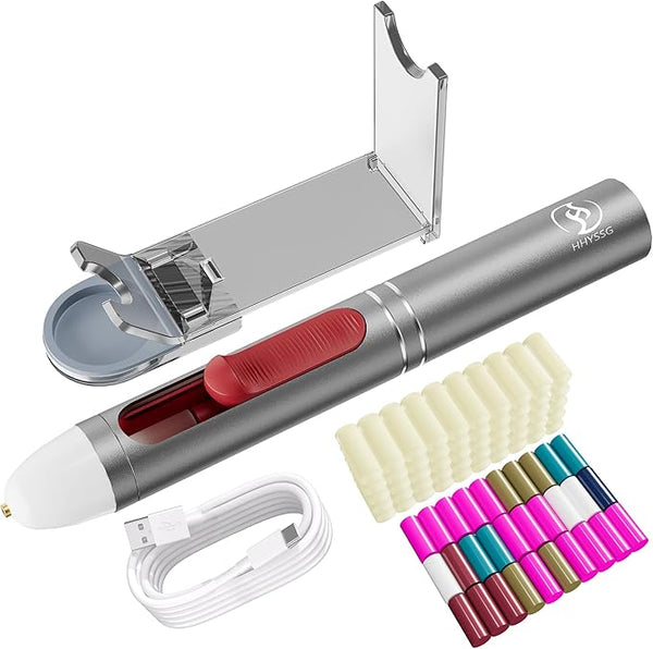 ACCESSORY: 20w Hot Glue Gun Pen: Silver/Grey