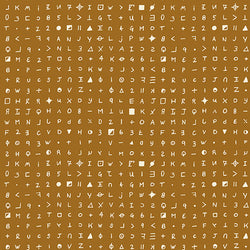 BOLT END SALE: Giucy Giuce for Andover Fabrics | Sleuth 'Cryptograph' Rusty 459N: Approx 3.15m