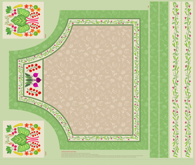 Lewis & Irene | The Kitchen Garden: A819 'Apron Panel': Pre-Cut 1 yard