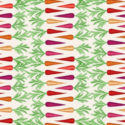 Lewis & Irene | The Kitchen Garden 'Rainbow Carrot Stripe' on Cream A822.1: by the 1/2m