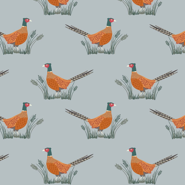 SPECIAL BUY DUO: 2 x 1/2m: Lewis & Irene | Country Life 'Pheasants' on Grey A91.1 + 'Bumbleberries' BB275 Dark Golden Sand