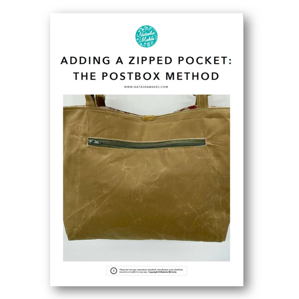 INSTRUCTIONS: Adding a Zipped Pocket - The Postbox Method: PRINTED VERSION