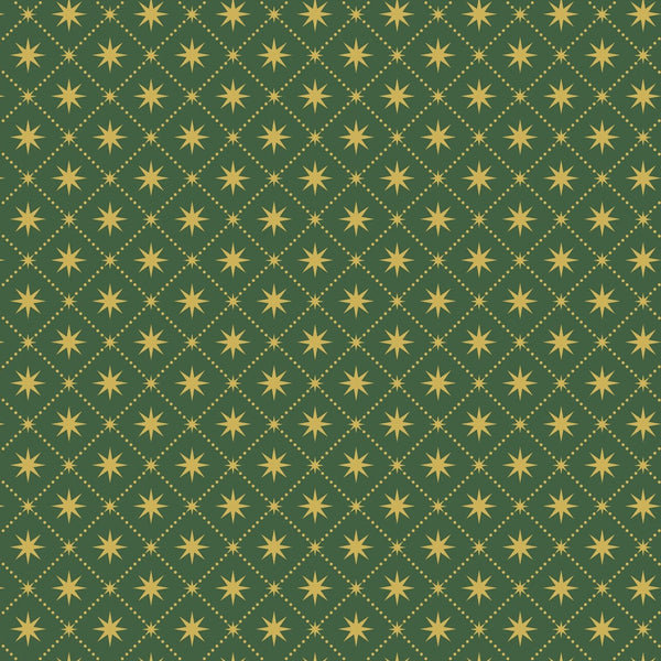 Lewis & Irene | Yuletide 'Gold Metallic Stars' on Green C101.3: by the 1/2m