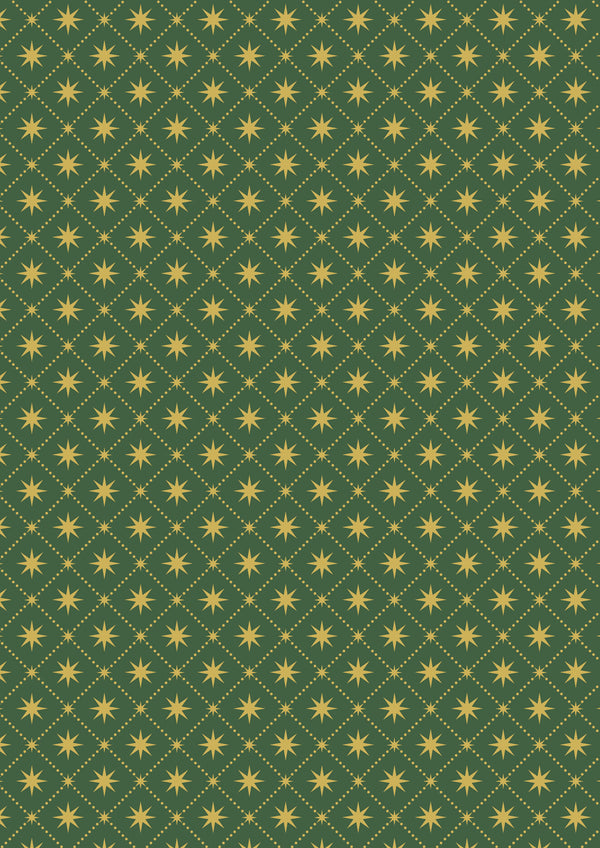 Lewis & Irene | Yuletide 'Gold Metallic Stars' on Green C101.3: by the 1/2m
