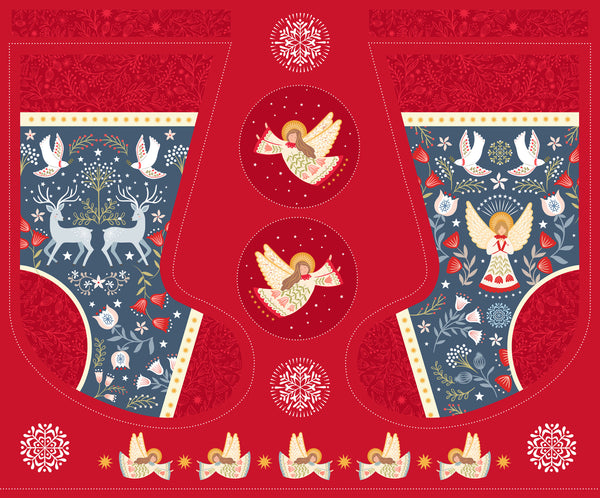 Lewis & Irene | Peace and Joy: C106 'Stocking Panel': Pre-Cut: 1 yard