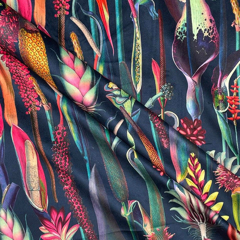 Chatham Glyn | Crafty Velvets 'Botanical' CVL008 Navy: by the METRE