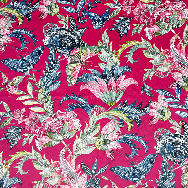 Chatham Glyn | Crafty Velvets 'Ambatik' CVL072 CERISE: by the METRE