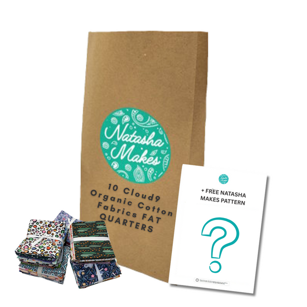 Natasha's Warehouse Clearance Madness: 10 Cloud9 Organic Cotton Fabrics FAT QUARTERS + Free NM Instructions