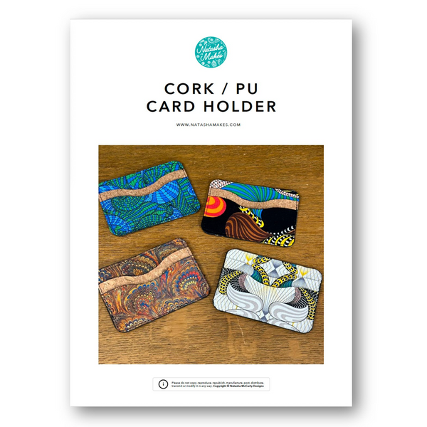 INSTRUCTIONS + PRECUT MYLAR TEMPLATES: Cork/PU Card Holder