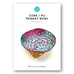INSTRUCTIONS with PRECUT MYLAR PLASTIC TEMPLATES: Cork/PU Trinket Bowl: PRINTED VERSION