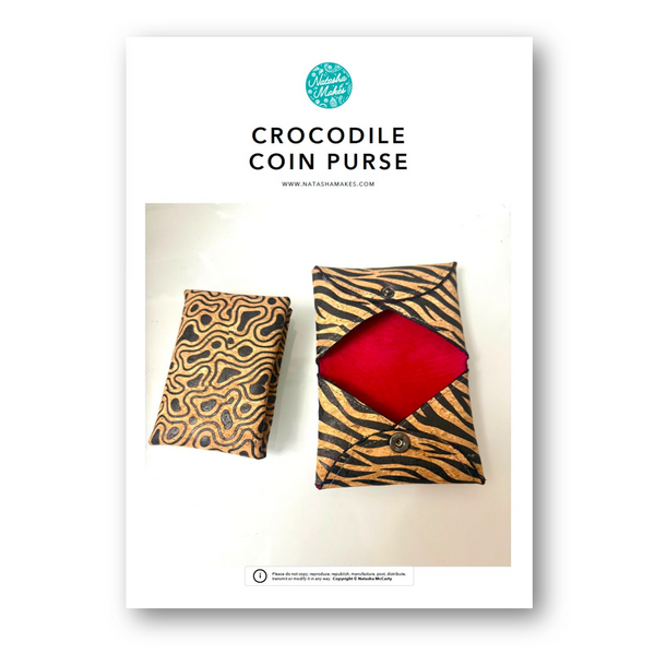 INSTRUCTIONS + PRECUT MYLAR TEMPLATE: Crocodile Coin Purse