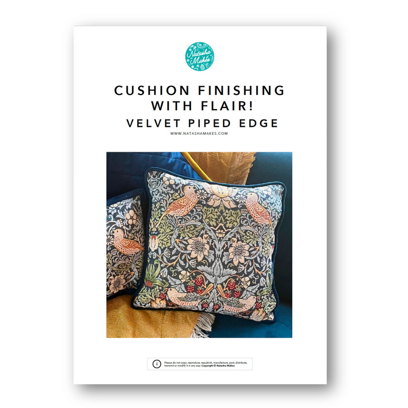 INSTRUCTIONS: 'Cushion Finishing with Flair!' VELVET PIPED EDGE Cushion: PRINTED VERSION