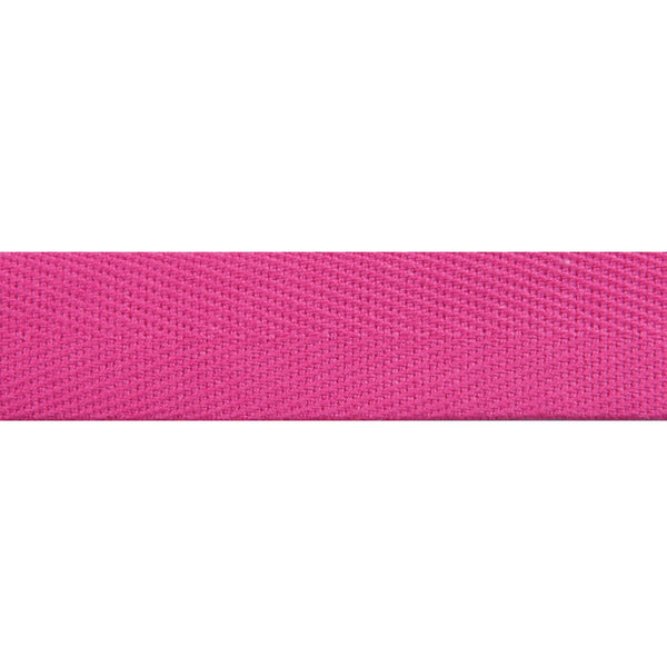 TRIM: Essential Trimmings | Cotton Herringbone Tape: 20mm (¾") Wide: 076 FUCHSIA PINK: PRECUT METRE