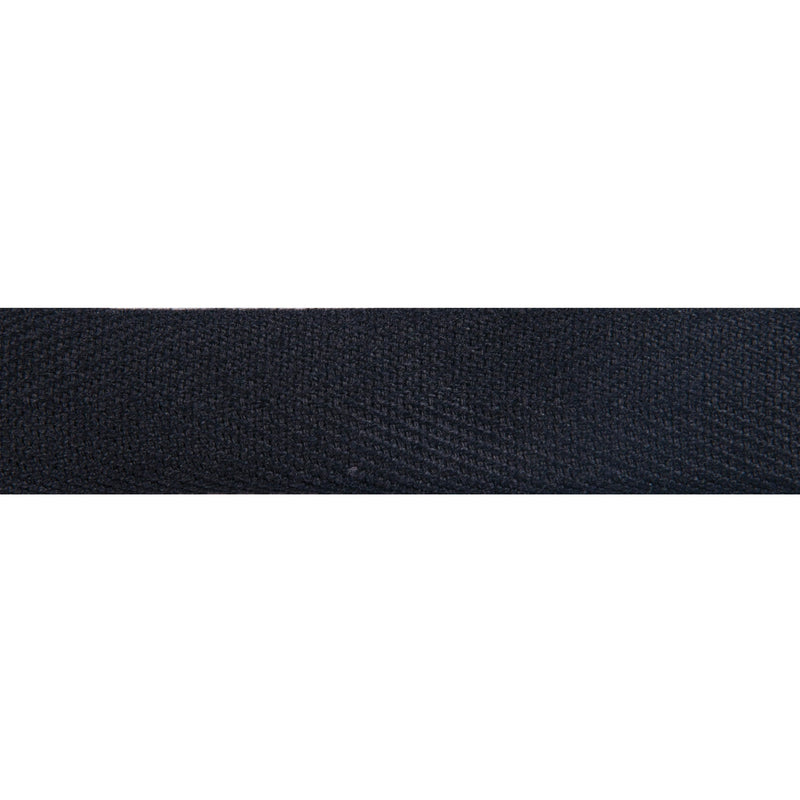 TRIM: Essential Trimmings | Cotton Herringbone Tape: 20mm (¾") Wide: BLK BLACK: by the METRE