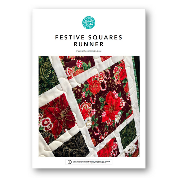 INSTRUCTIONS: Festive Squares Runner: PRINTED VERSION