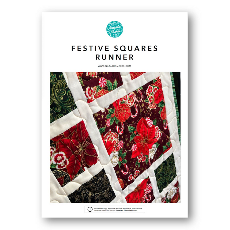 INSTRUCTIONS: Festive Squares Runner: PRINTED VERSION