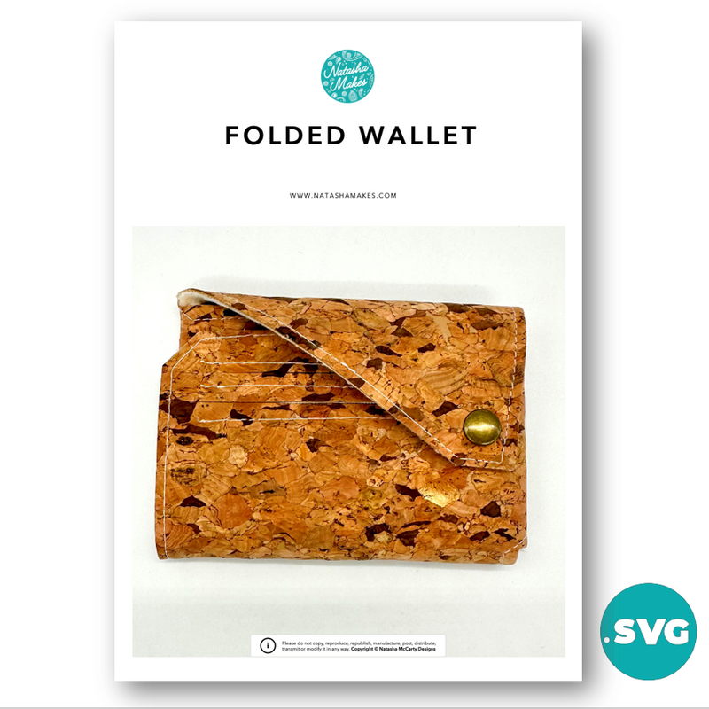 DIGITAL SVG FILE: Folded Wallet: SVG CUTTING FILE ONLY