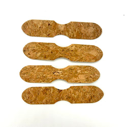 HARDWARE: Bag Handle Ends: Set of 4 in LARGE GRAIN CORK