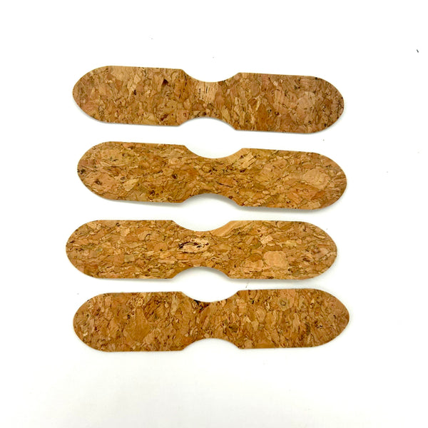 HARDWARE: Bag Handle Ends: Set of 4 in LARGE GRAIN CORK