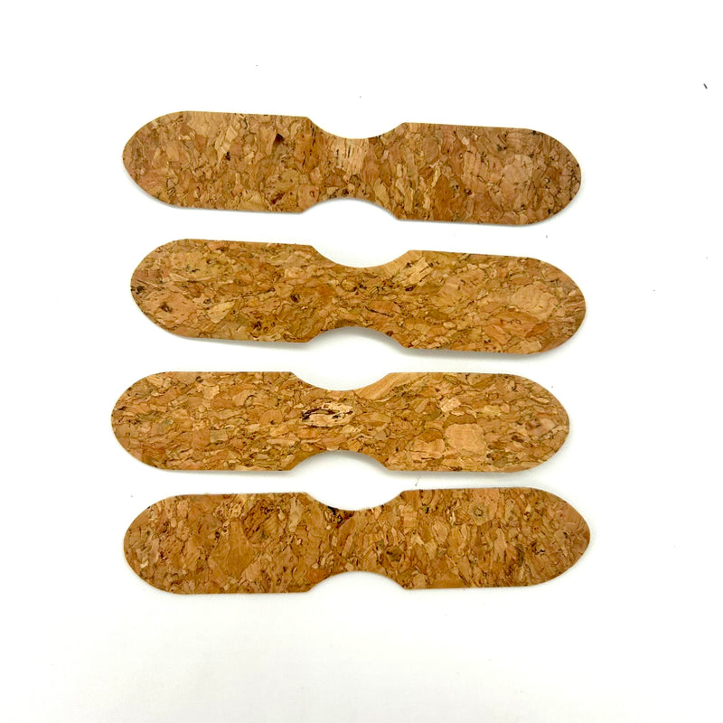 HARDWARE: Bag Handle Ends: Set of 4 in LARGE GRAIN CORK