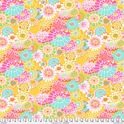 Kaffe Fassett Collective | August 2023 'Asian Circles' Yellow GP89: by the 1/2m