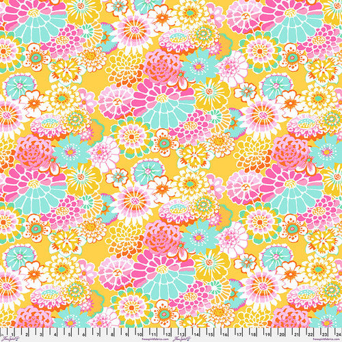 Kaffe Fassett Collective | August 2023 'Asian Circles' Yellow GP89: by the 1/2m