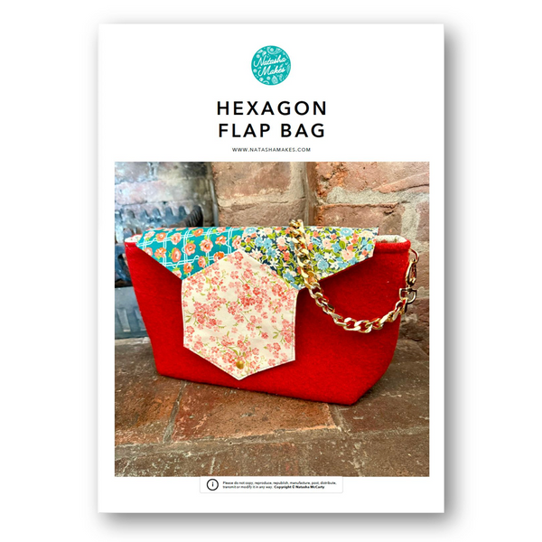 INSTRUCTIONS + HEXIFORM: Hexagon Flap Bag PRINTED VERSION + Three 3" Hexagon Hexiforms