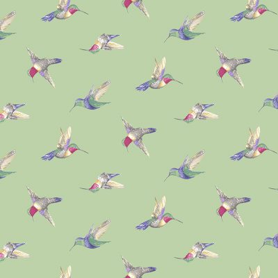 Andover Fabrics | Avalon 'Hummingbird' Green 2/697G: by the 1/2m