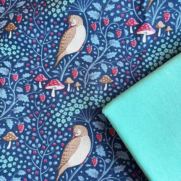 Half Metre Heaven: Tilda | Hibernation Collection: 100523 'Sleepybird' in Denim with Spearmint