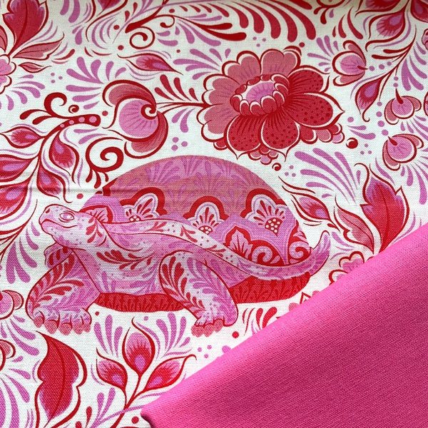 Half Metre Heaven: Tula Pink | Besties 'No Rush' Blossom PWTP216.BLOSSOM with Bright Pink CTO