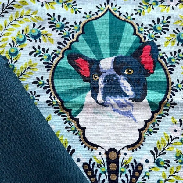 Half Metre Heaven: Tula Pink | Besties 'Puppy Dog Eyes' Bluebell PWTP213.BLUEBELL with Teal CTO