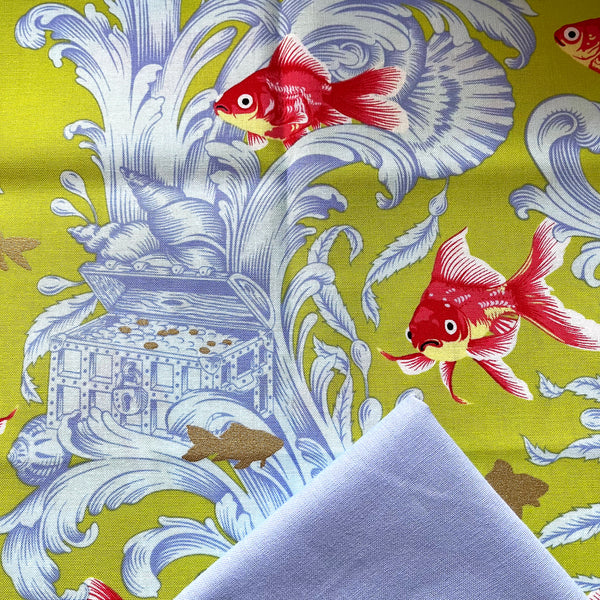 Half Metre Heaven: Tula Pink | Besties 'Treading Water' Clover PWTP214.CLOVER with Chambray