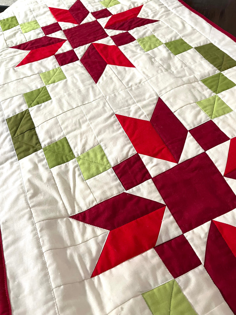 FABRIC KIT: Stepping Stones Runner: Red + Green Option