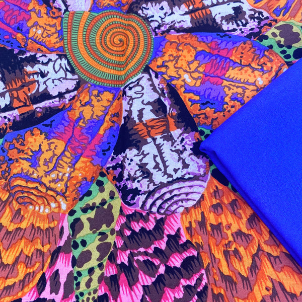 Half Metre Heaven: Kaffe Fassett Collective | August 2023 'Sailor Valentine' Red PWPJ121 with Royal Blue