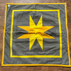 SAMPLE SALE: 26AE: Arrow Star Cushion Cover (patchwork only, no cushion pad) - Approx 19" square